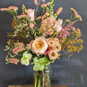 Dansk peach vase arrangement